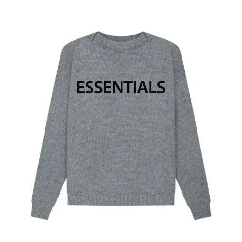 Gray Essentials Overlapped Sweater