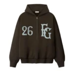 Essentails Baseball Club Half Zip Brown Hoodie